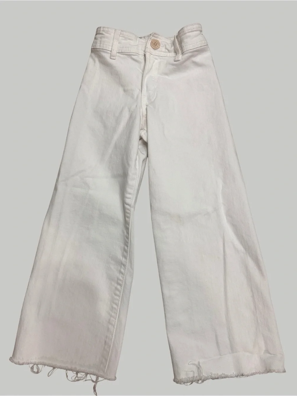 Zara Girls Burgundy Embellished Top & White Wide Leg Jeans Set SZ 6 Trendy EUC
